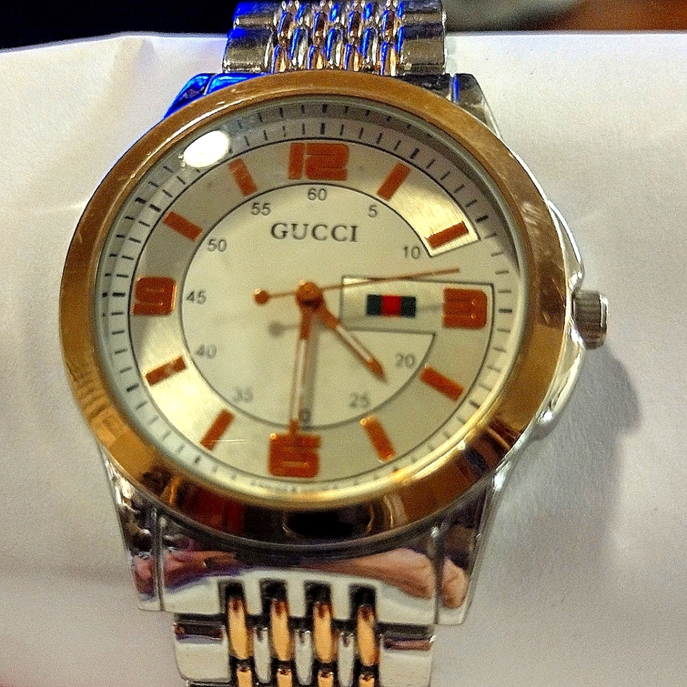 Gucci Silver and Gold Men's Watch